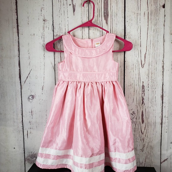 Gymboree Dress Girls Size 5T A Line Sleeveless Striped Bow Pink - Picture 2 of 7